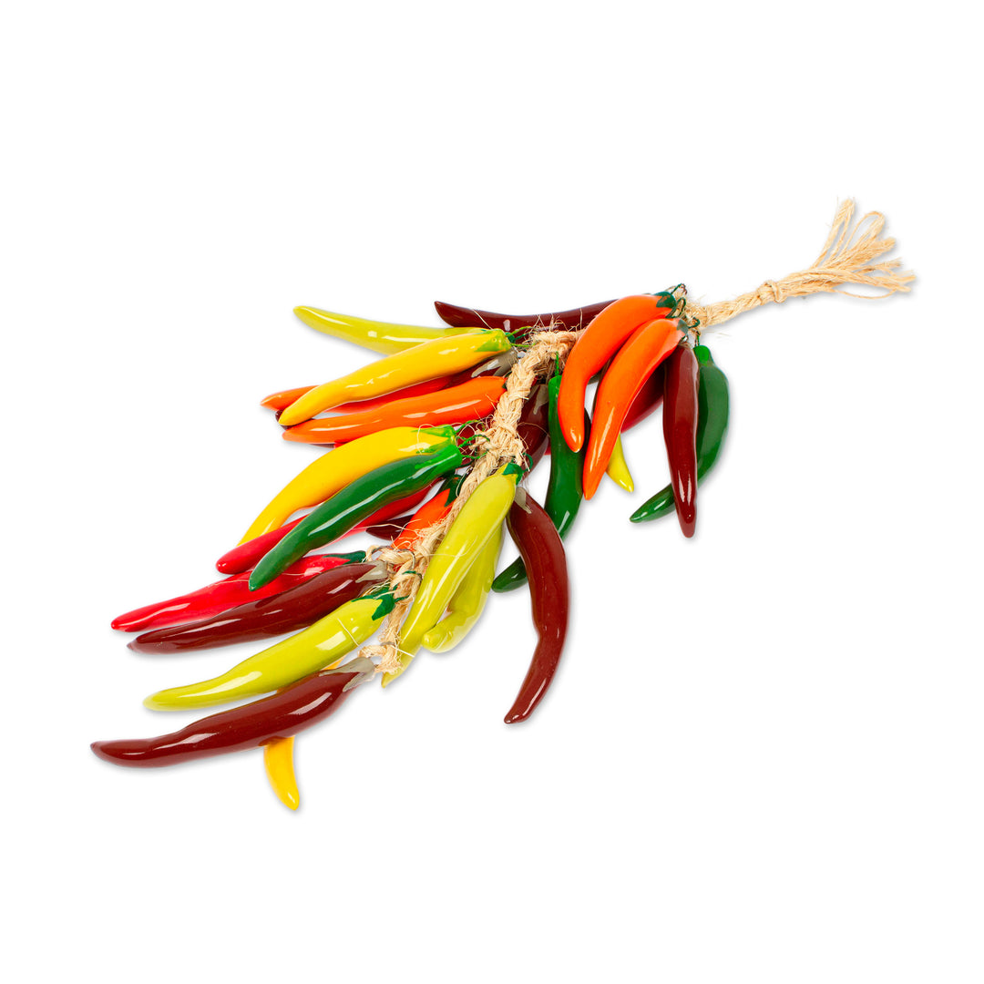 Ceramic Chili Pepper Ristra from Mexico - Chili Bunch