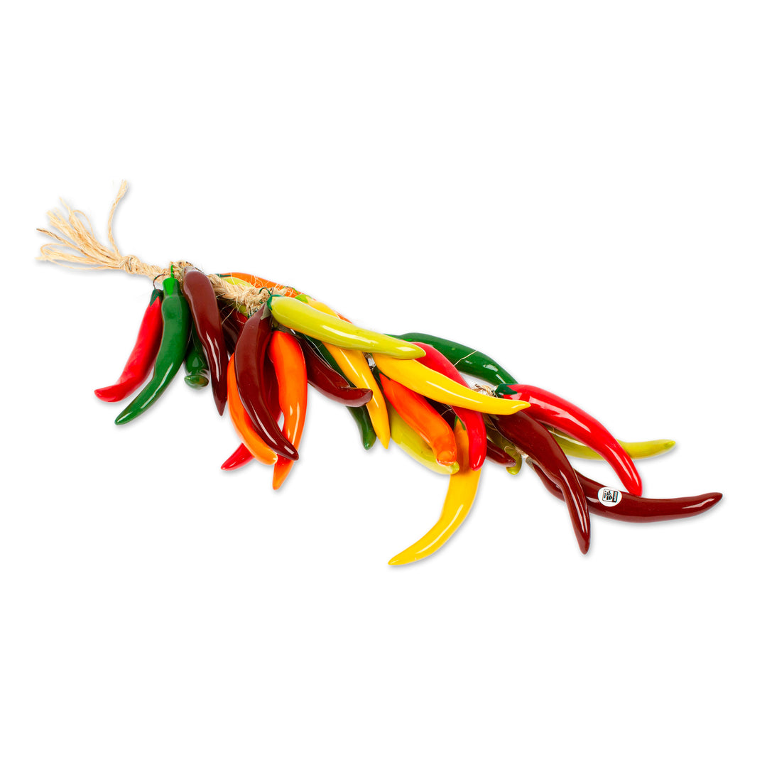 Ceramic Chili Pepper Ristra from Mexico - Chili Bunch