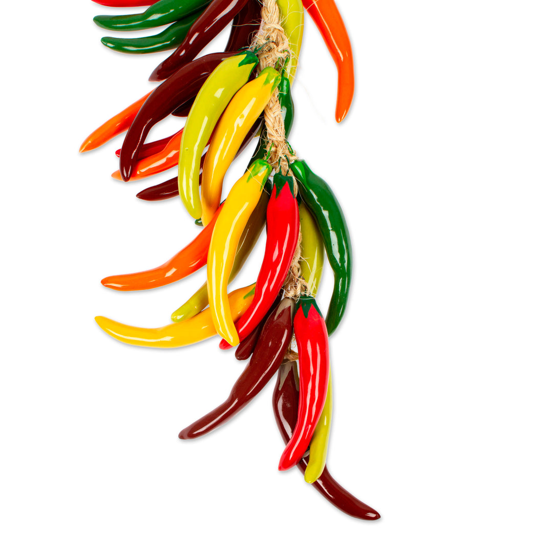 Ceramic Chili Pepper Ristra from Mexico - Chili Bunch