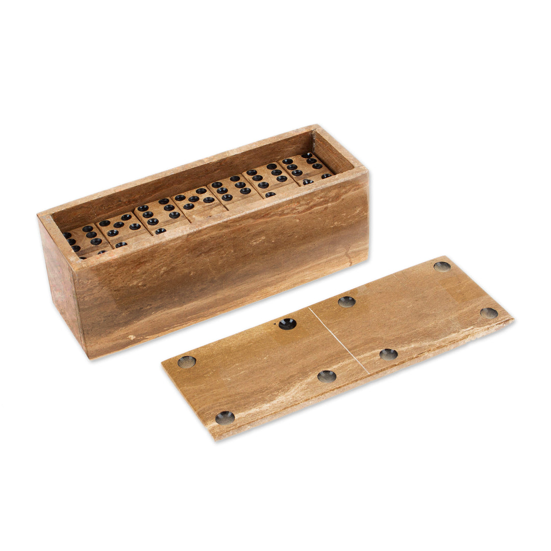 Brown Marble Domino Set from Mexico - Rise to the Challenge