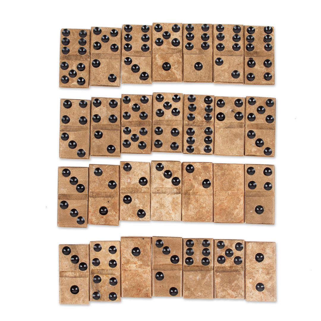Brown Marble Domino Set from Mexico - Rise to the Challenge