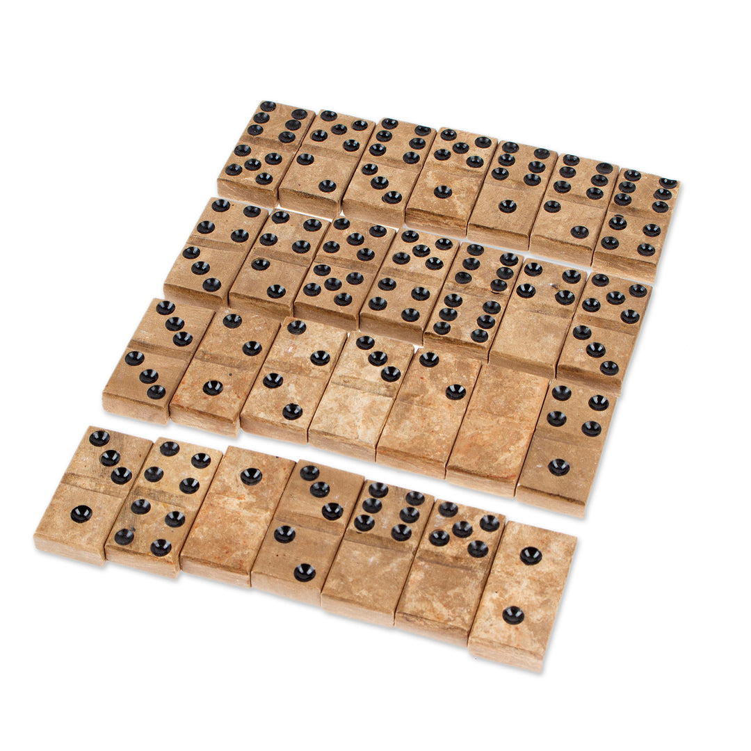 Brown Marble Domino Set from Mexico - Rise to the Challenge