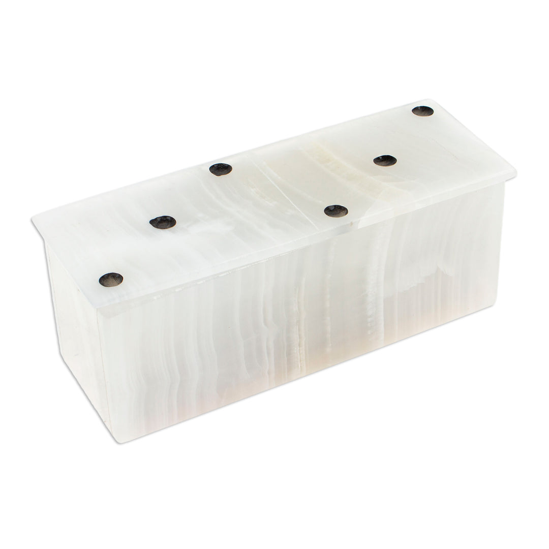 Ivory Onyx Domino Set from Mexico (6 Inch) - Relaxing Game