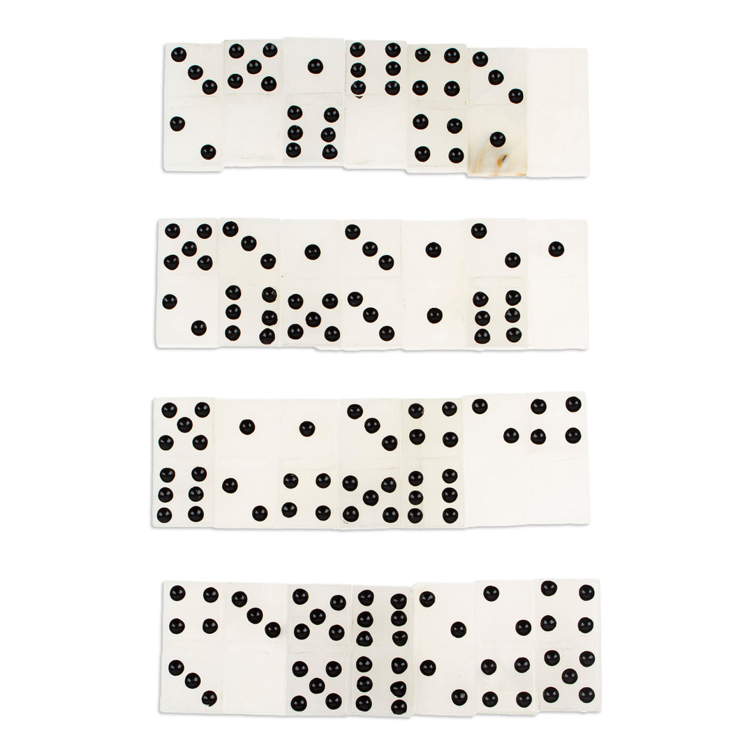 Ivory Onyx Domino Set from Mexico (6 Inch) - Relaxing Game