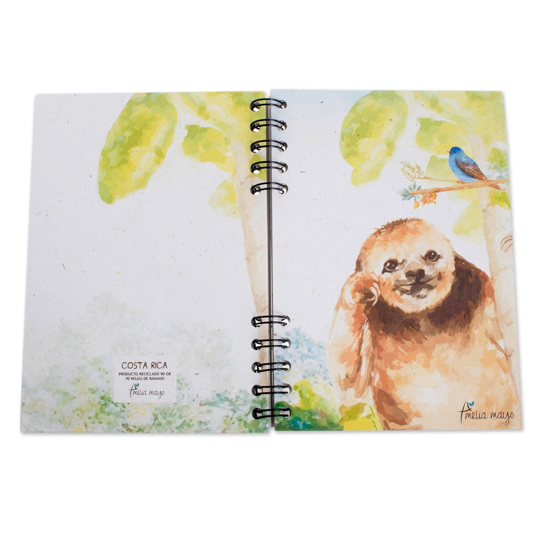 Signed Sloth-Themed Paper Journal from Costa Rica - Sloth