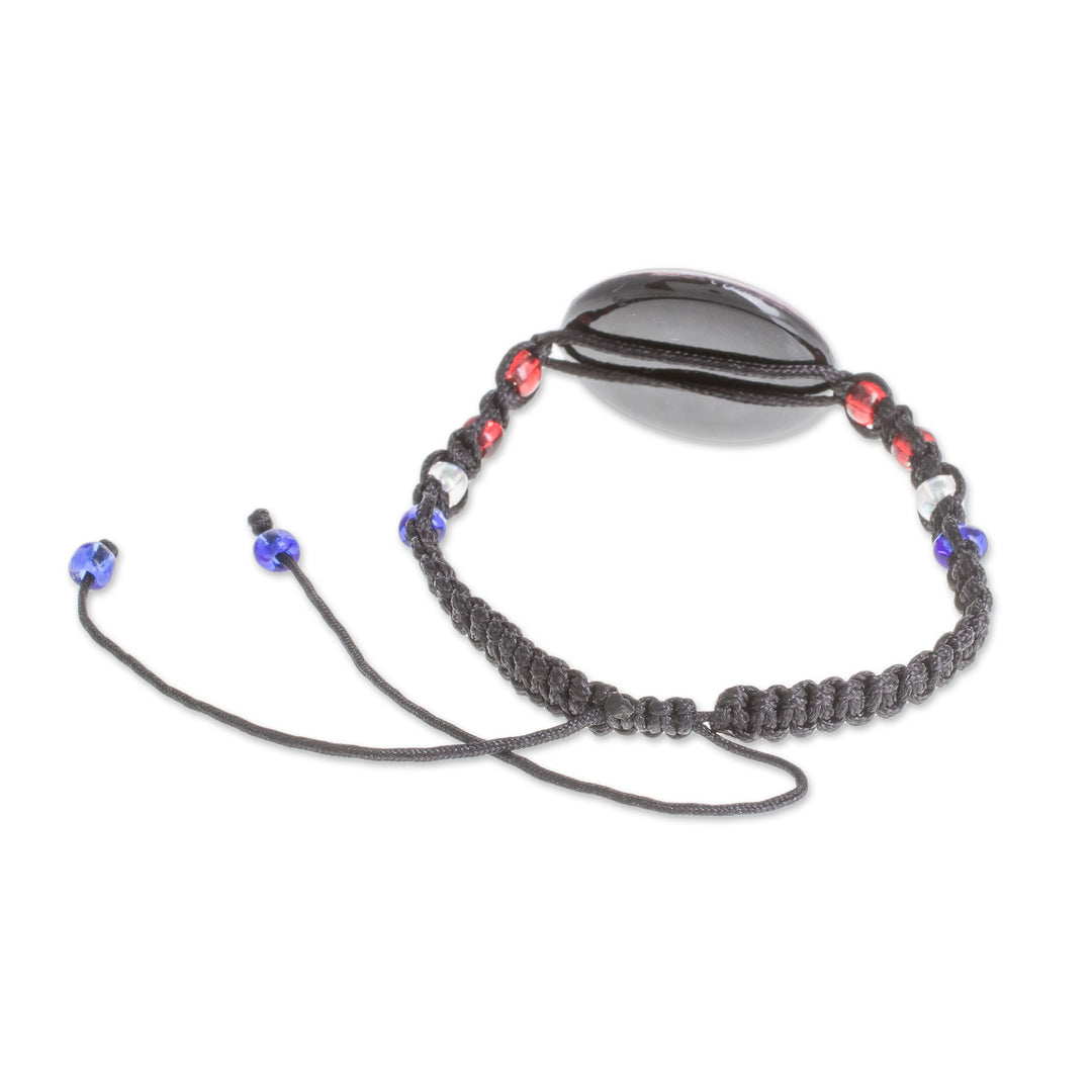 Kaleidoscopic Glass Beaded Macrame Pendant Bracelet - Mesmerizing Kaleidoscope