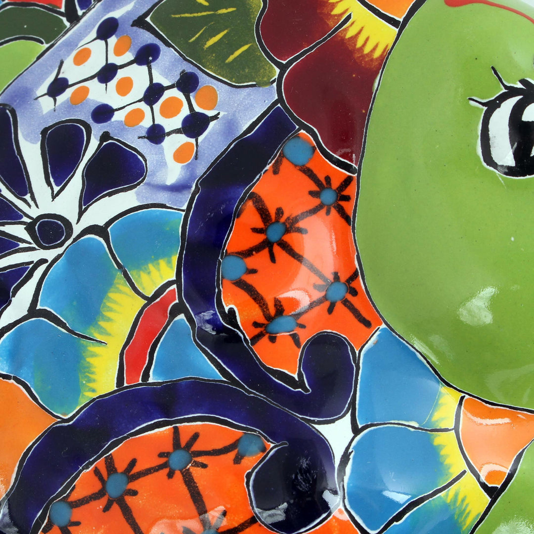 Hand-Painted Ceramic Fish Wall Sculpture from Mexico - Green Angelfish