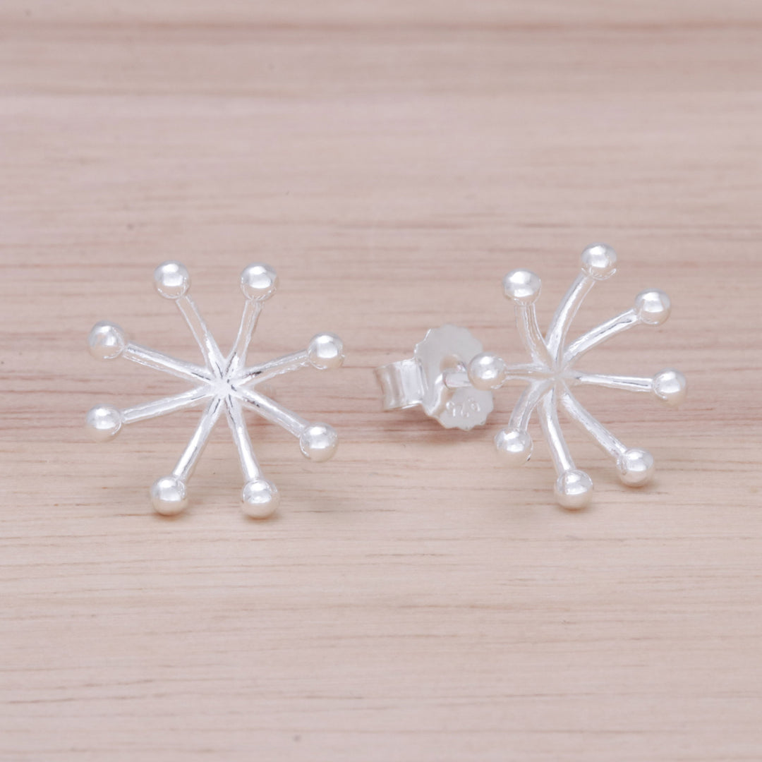 Sterling Silver Star Stud Earrings from Thailand - Delightful Stars