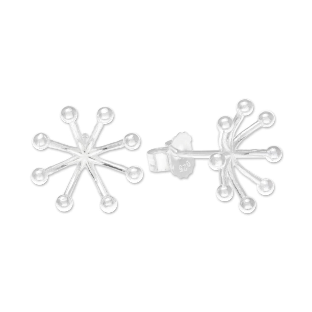 Sterling Silver Star Stud Earrings from Thailand - Delightful Stars