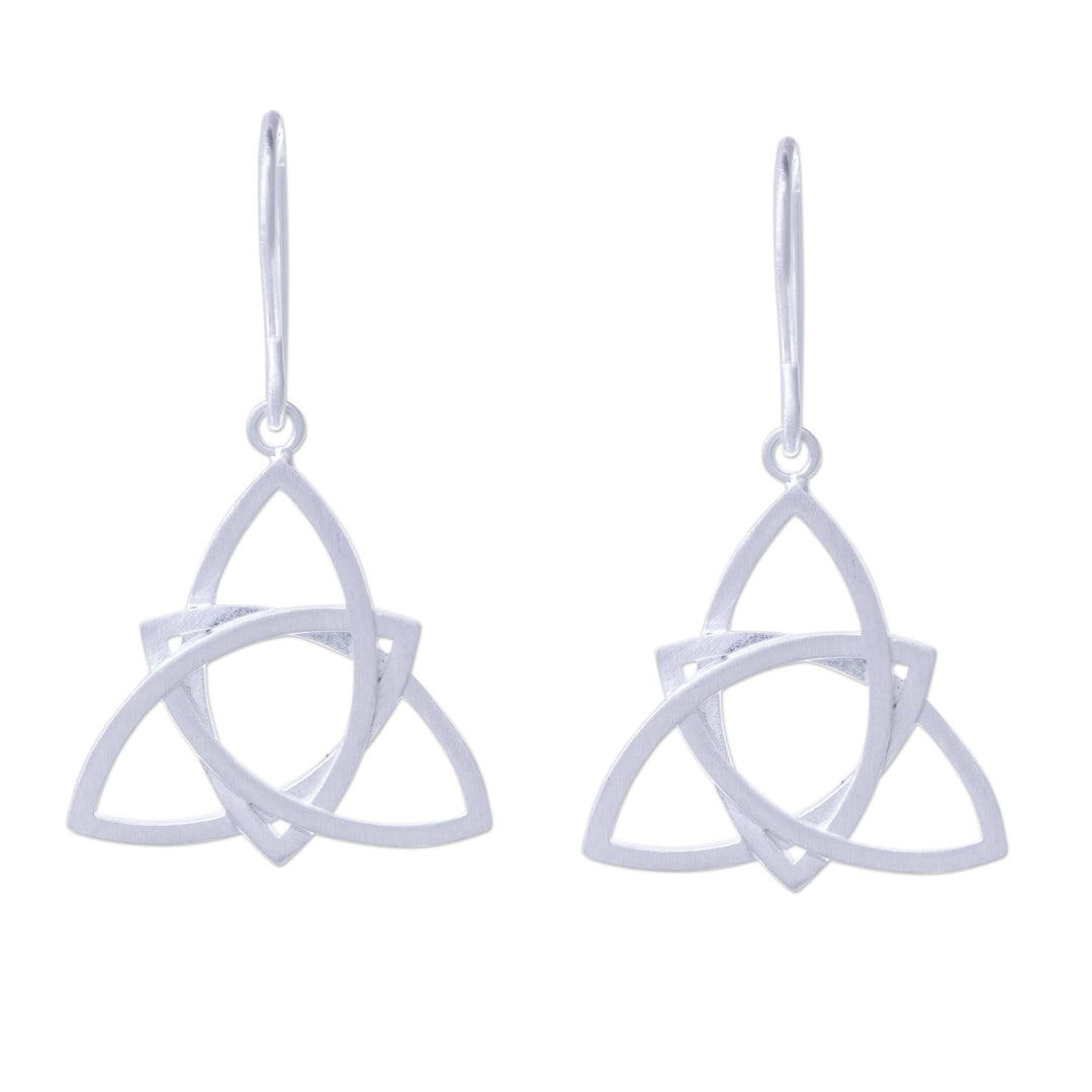 Openwork Sterling Silver Dangle Earrings from Thailand - Harmonious Shapes