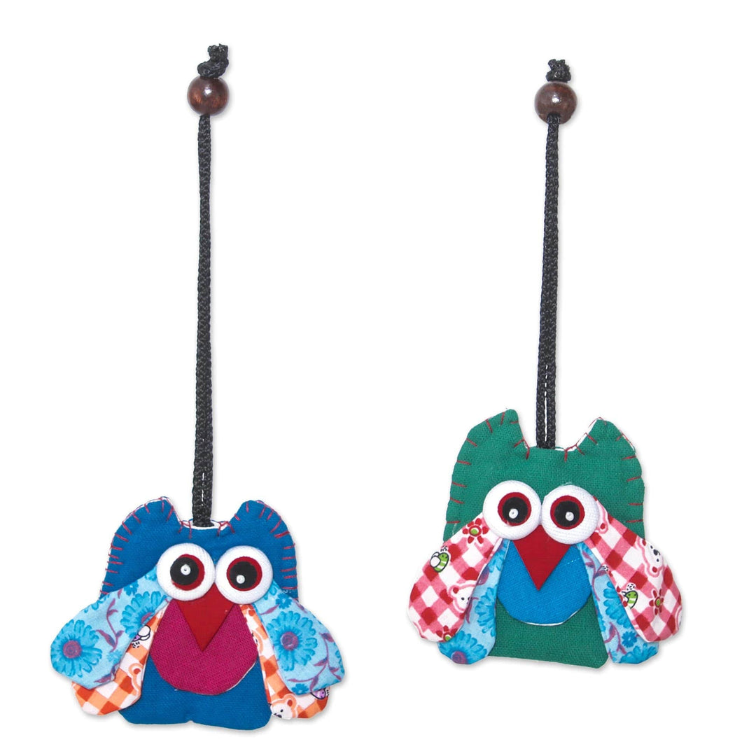 Assorted Cotton Owl Ornaments from Thailand (Set of 4) - Lovely Owls
