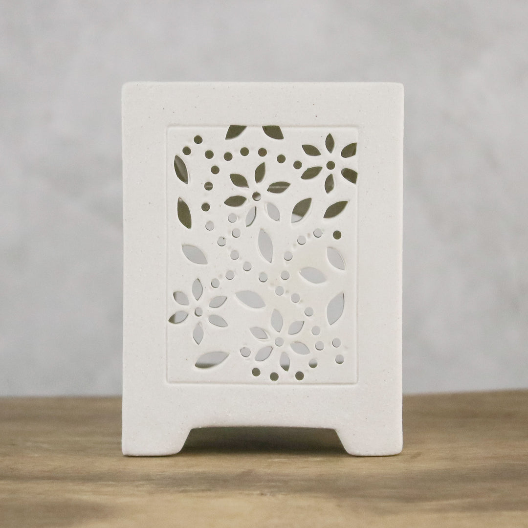 Crackled Ceramic Oil Warmer from Thailand - Garden Fresh