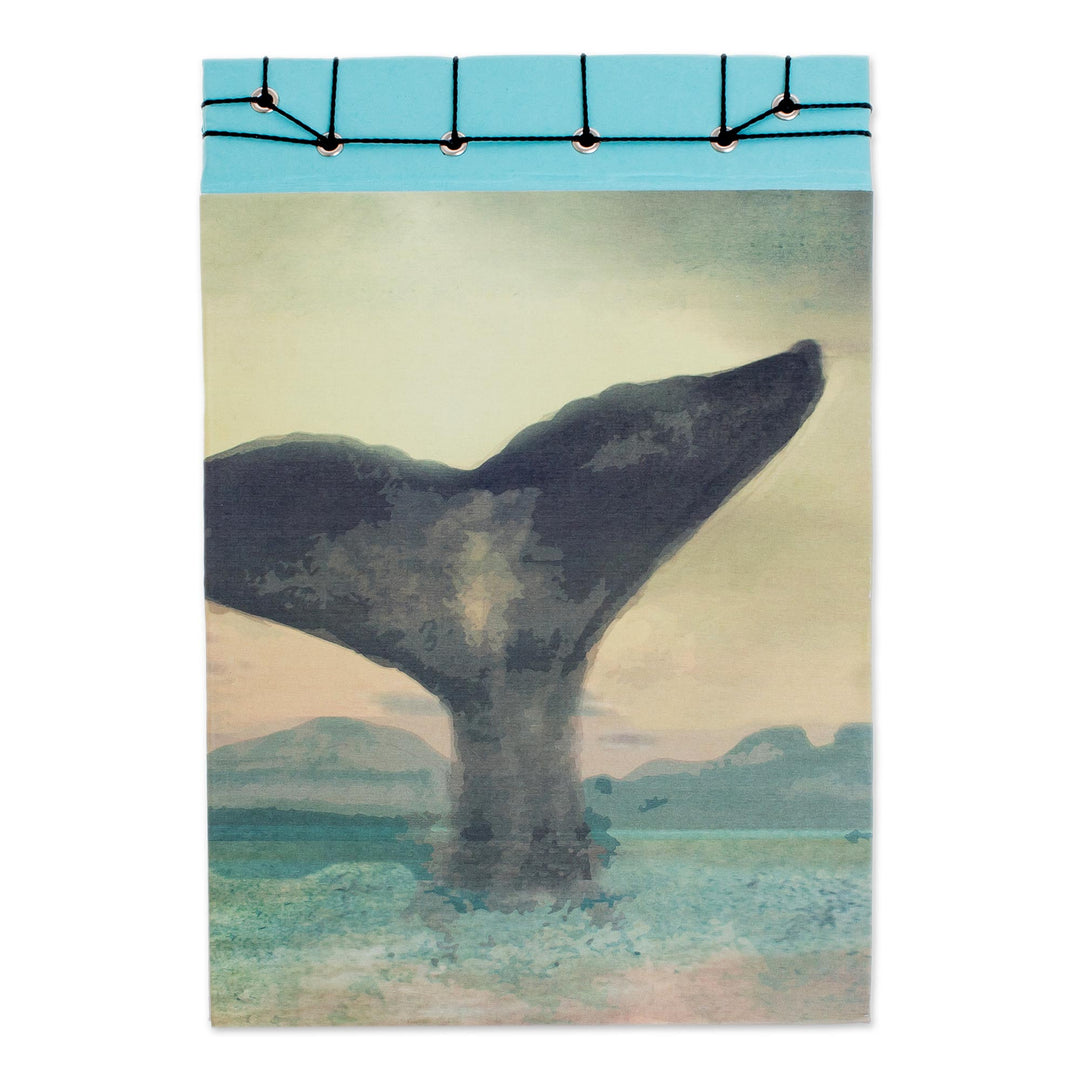 Whale-Themed Paper Journal from Costa Rica (8.5 inch) - Beauty of the Ocean