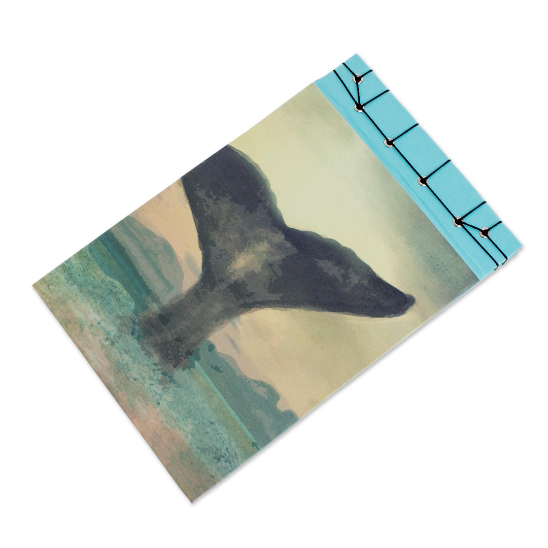 Whale-Themed Paper Journal from Costa Rica (8.5 inch) - Beauty of the Ocean