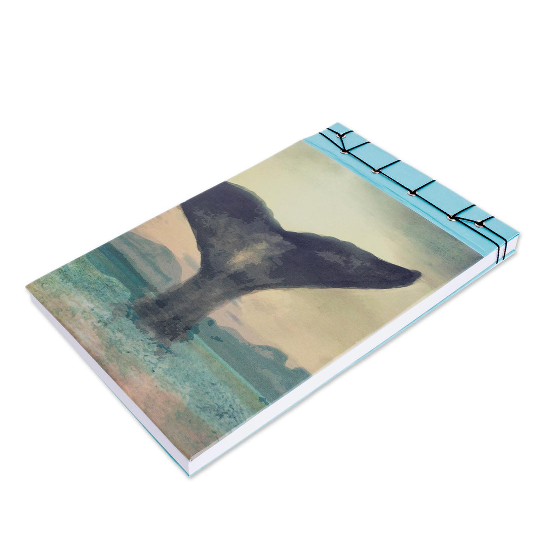 Whale-Themed Paper Journal from Costa Rica (8.5 inch) - Beauty of the Ocean