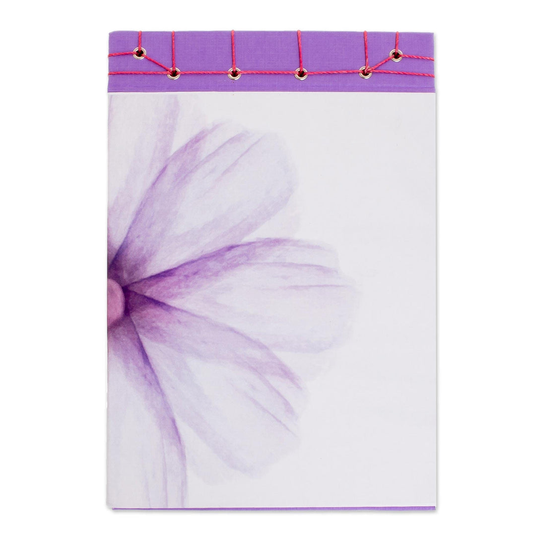 Lavender-Themed Paper Journal from Costa Rica (8.5 inch) - Lavender