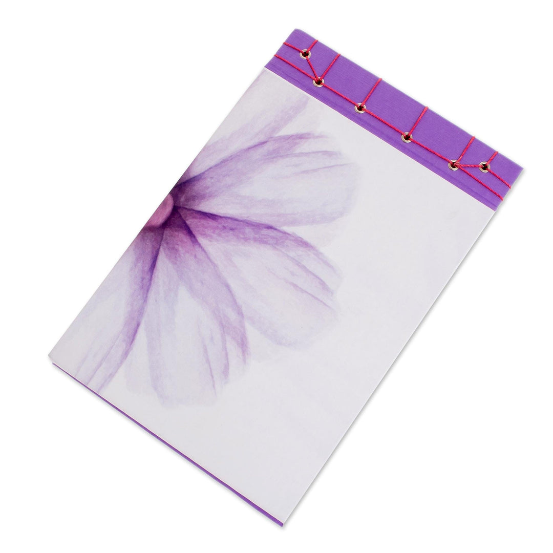 Lavender-Themed Paper Journal from Costa Rica (8.5 inch) - Lavender