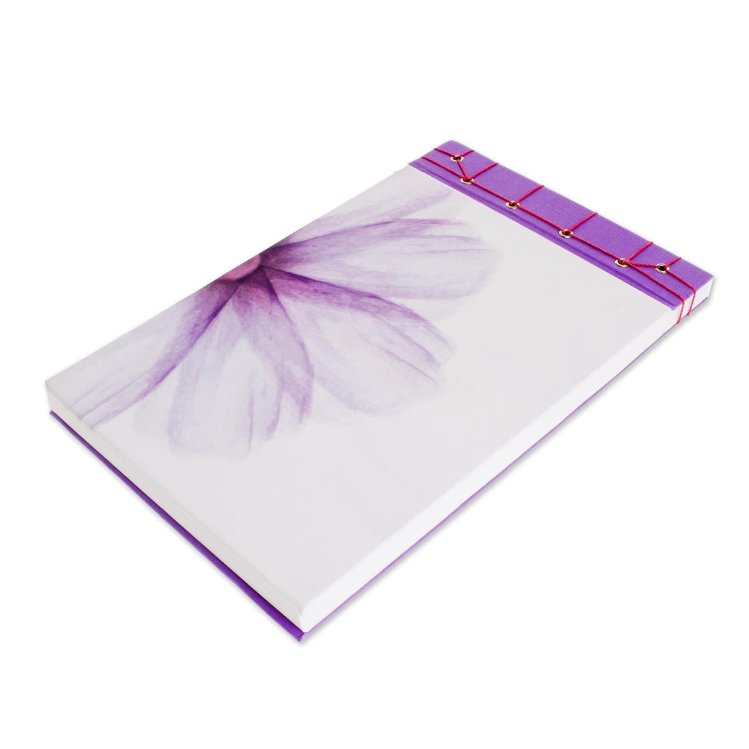 Lavender-Themed Paper Journal from Costa Rica (8.5 inch) - Lavender