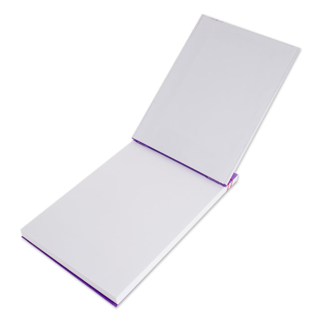 Lavender-Themed Paper Journal from Costa Rica (8.5 inch) - Lavender