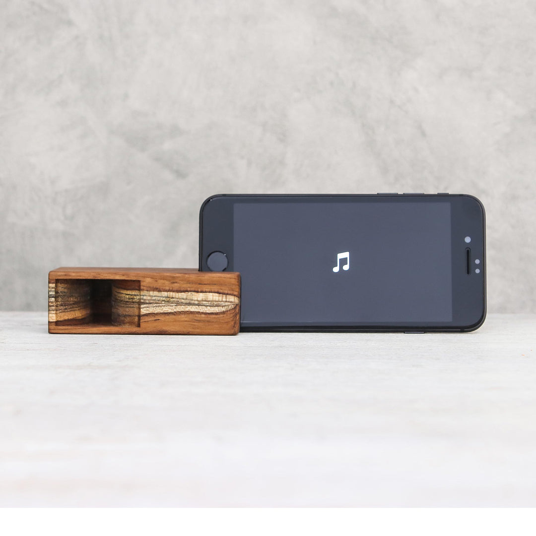 Small Teak Wood Phone Speaker from Thailand - Teak Sound