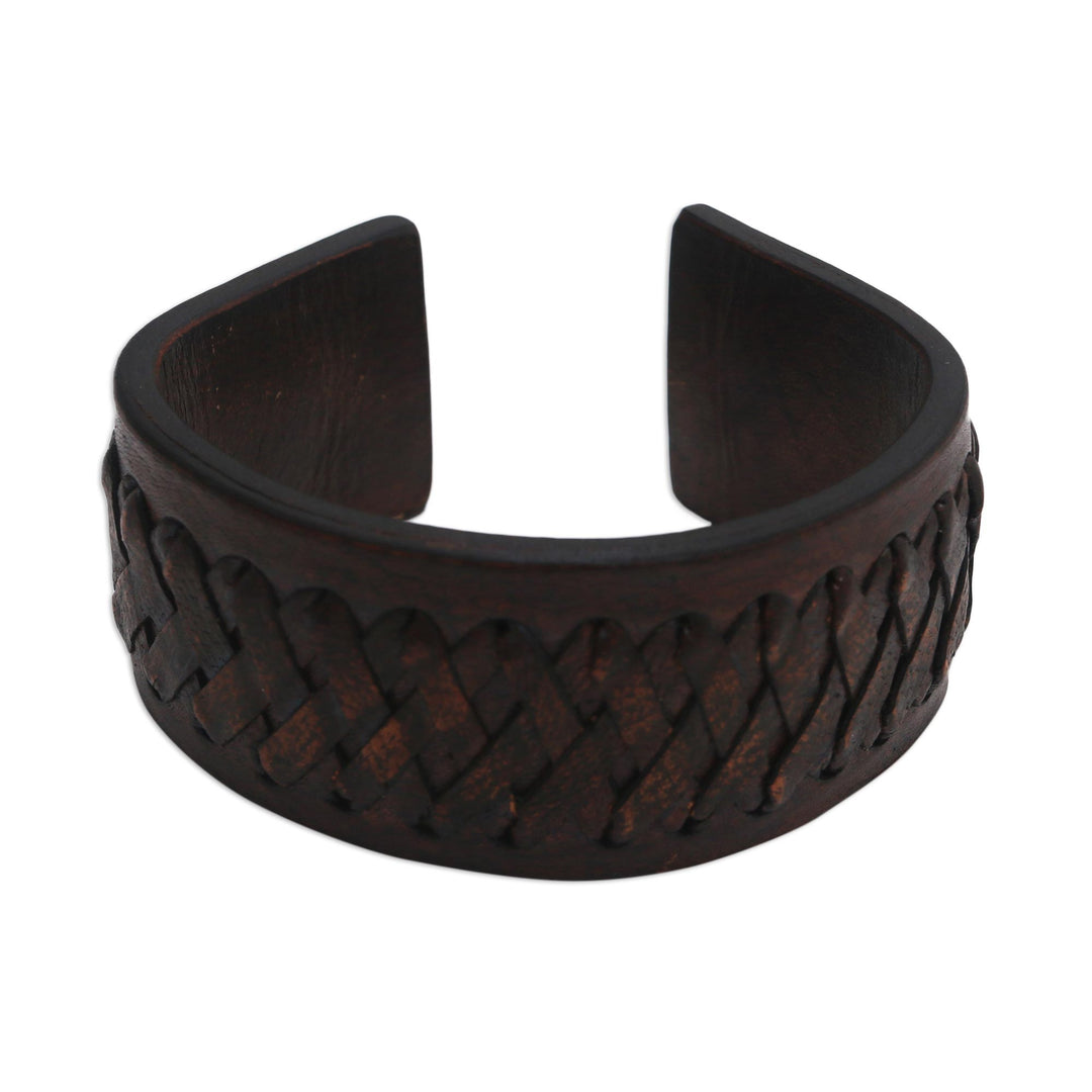 Handcrafted Leather Cuff Bracelet from Bali - Bali Legend