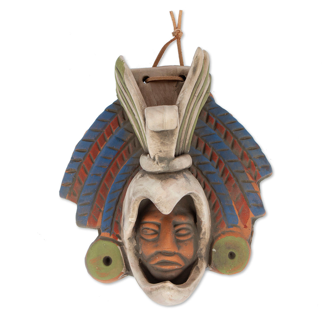 Earthtone Noble Eagle Warrior Handcrafted Ceramic Wall Mask - Noble Eagle