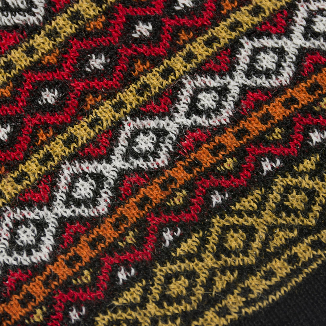 White and Multicolored Alpaca Blend Knit Hat from Peru - Bright Diamonds