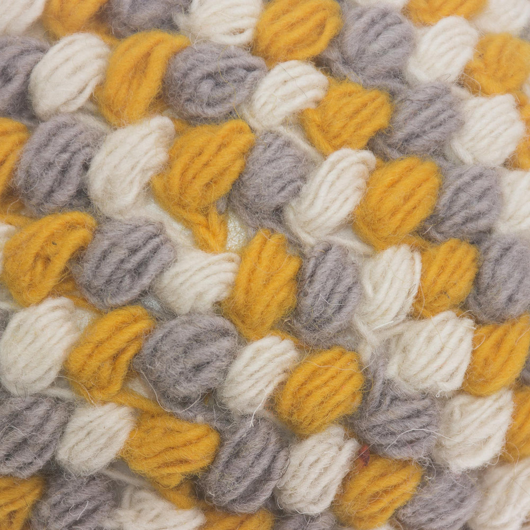 Handmade Wool Ornaments in Honey from Peru (Pair) - Honey Holiday