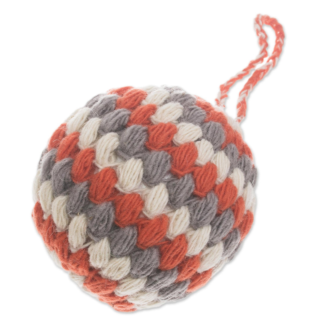 Wool Ornaments in Flame from Peru (Set of 3) - Flame Holiday