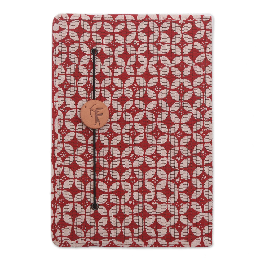 Red and White Cotton Cover Journal with Recycled Paper Pages - Thoughtful Archer