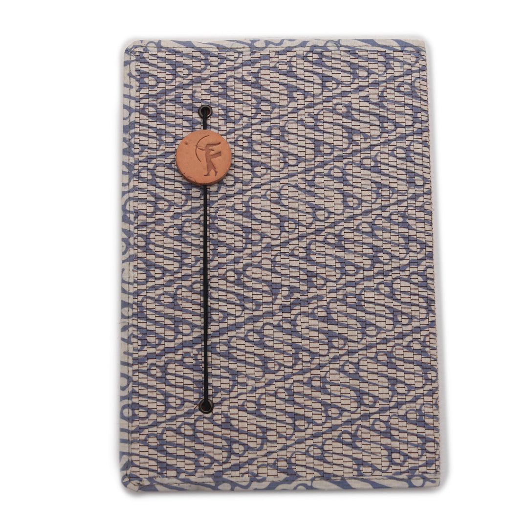 Blue-Grey and White Cotton Cover Journal with Recycled Paper - Archer Scribe