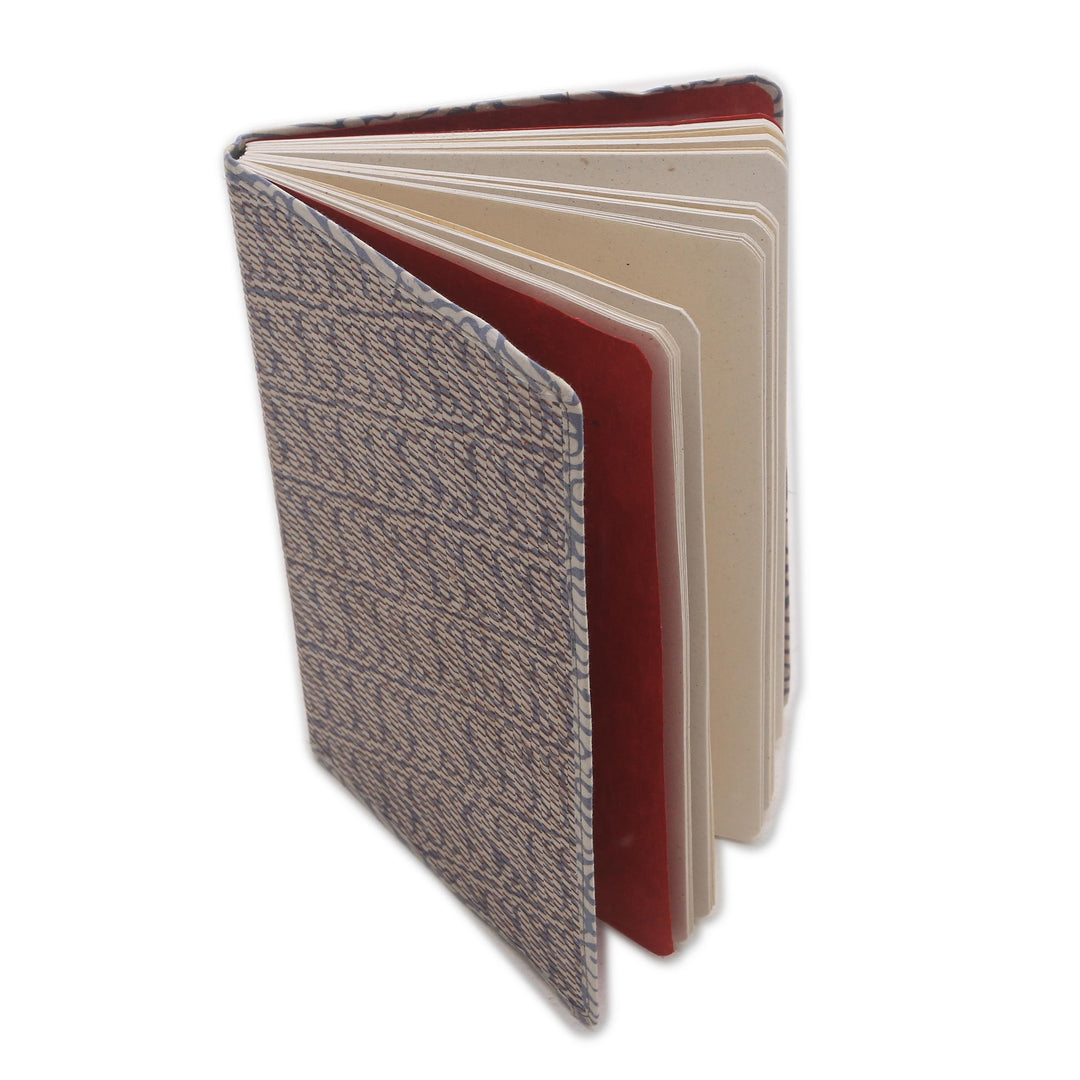 Blue-Grey and White Cotton Cover Journal with Recycled Paper - Archer Scribe