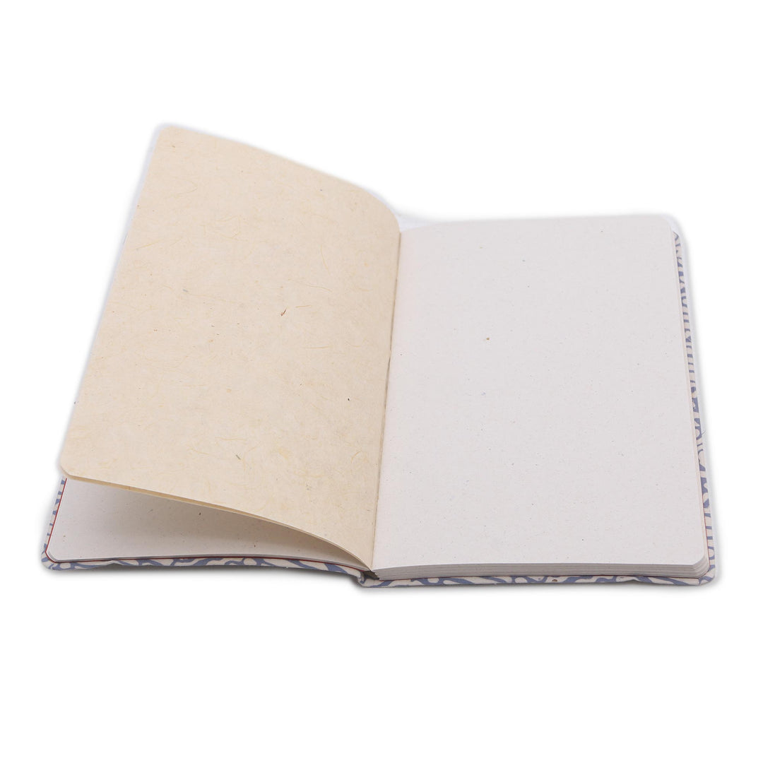 Blue-Grey and White Cotton Cover Journal with Recycled Paper - Archer Scribe