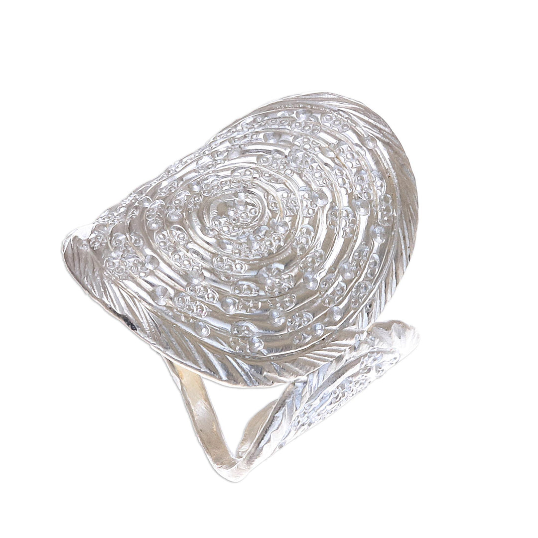 Karen Silver Spiral Cocktail Ring from Thailand - Spiral Chic