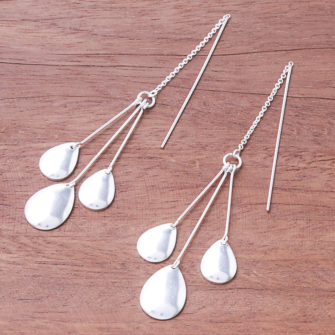 Drop-Pattern Sterling Silver Dangle Earrings from Thailand - Fashionable Drops