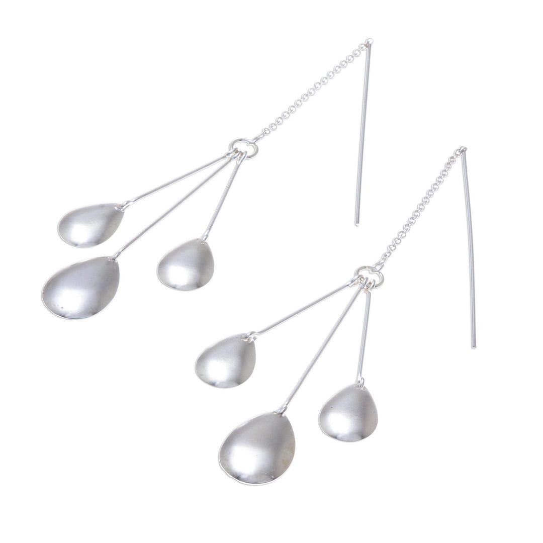 Drop-Pattern Sterling Silver Dangle Earrings from Thailand - Fashionable Drops