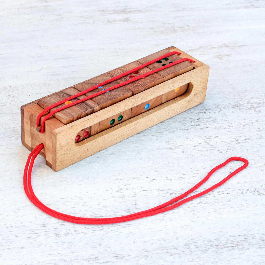 Raintree Wood Dice Brain Teaser Puzzle from Thailand - Domino Cubes