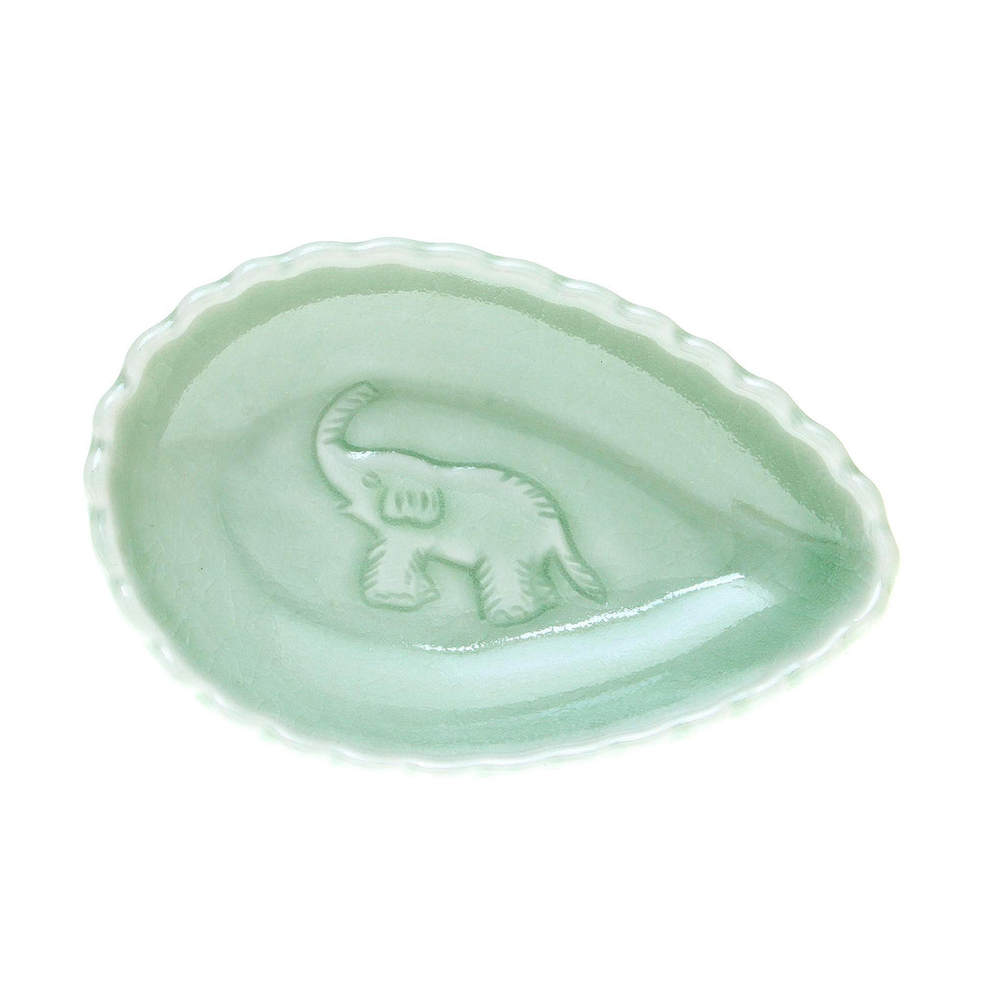 Elephant-Themed Celadon Ceramic Condiment Bowls (Set of 4) - Elephant Eggs