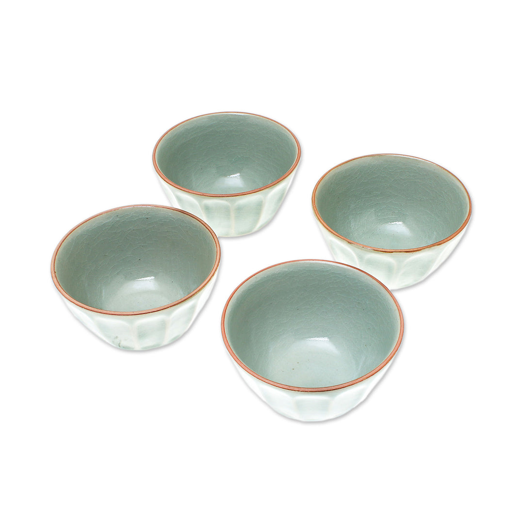 Celadon Ceramic Bowls from Thailand (Set of 4) - Simple Thai