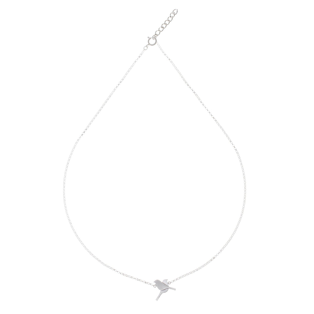 Lovebird Sterling Silver Pendant Necklace from Thailand - Bird Couple