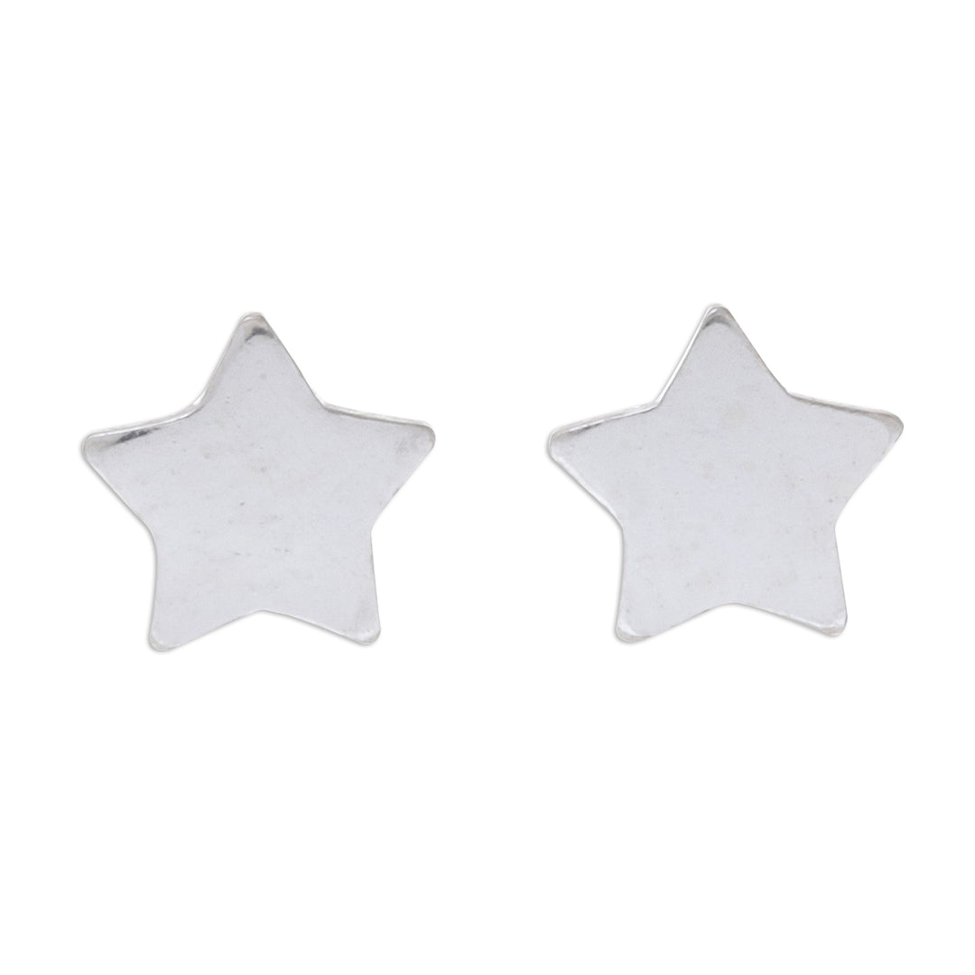 Star-Shaped Sterling Silver Stud Earrings from Thailand - Simple Stars