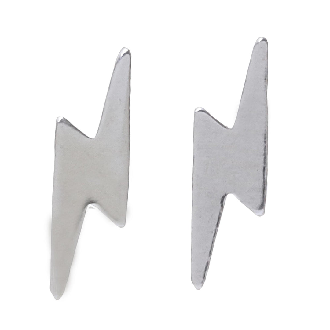 Lightning Bolt Sterling Silver Stud Earrings from Thailand - Electric Energy