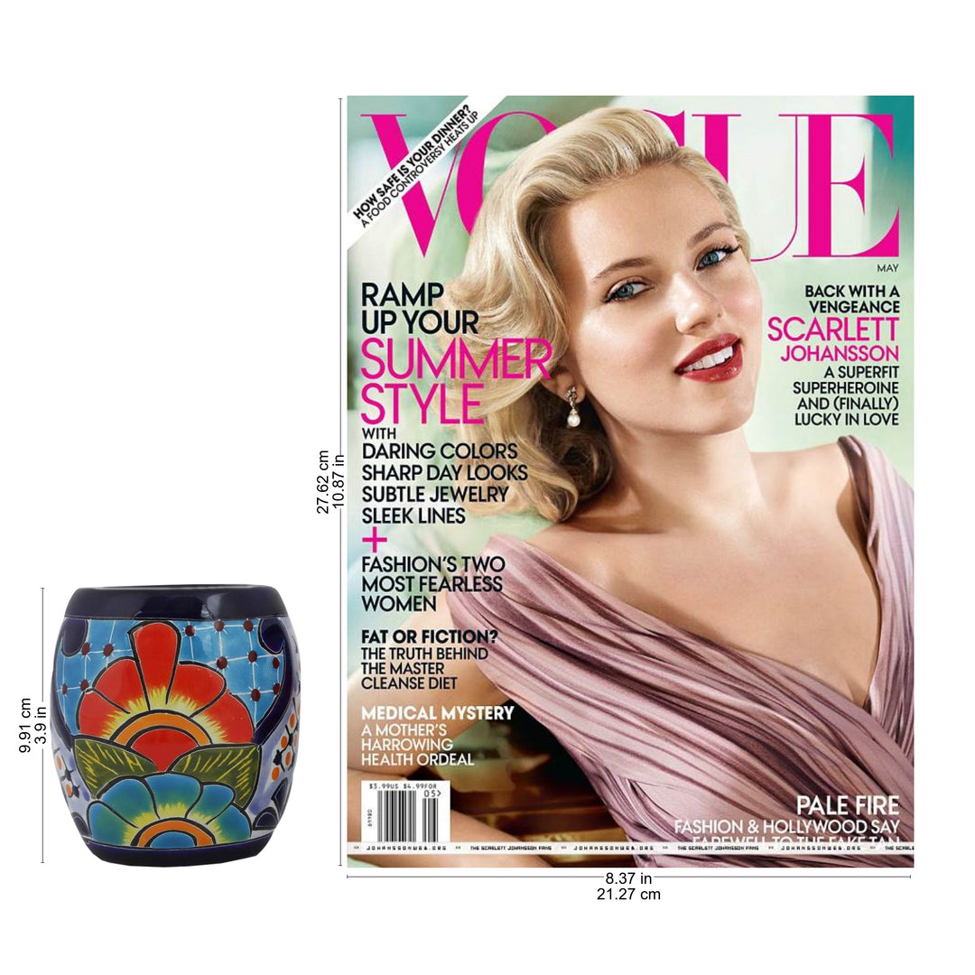 Handmade Talavera Ceramic Juice Glasses from Mexico (Pair) - Raining Flowers