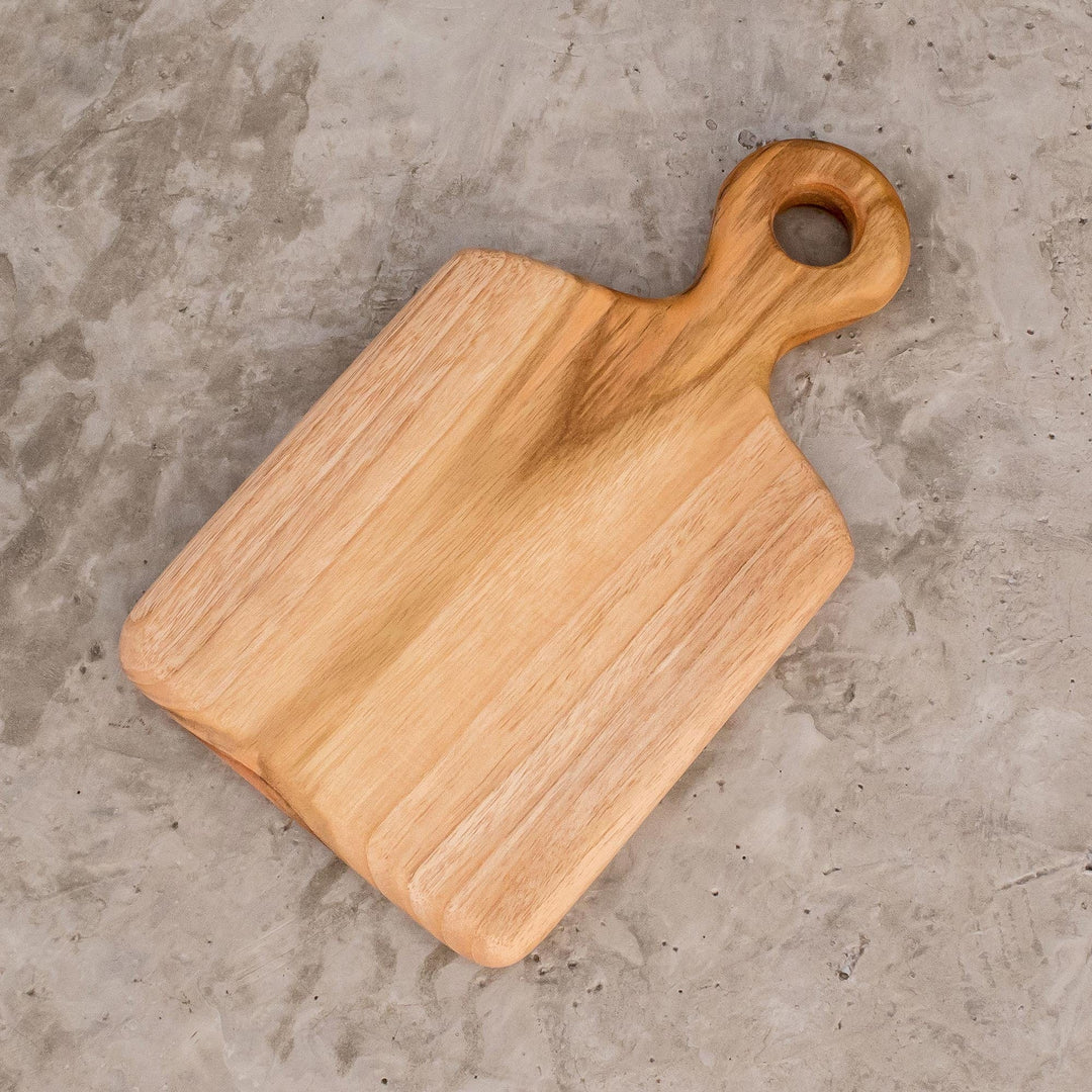 Handmade Teak Wood Cutting Board from Guatemala (10 in.) - Morning Baguette