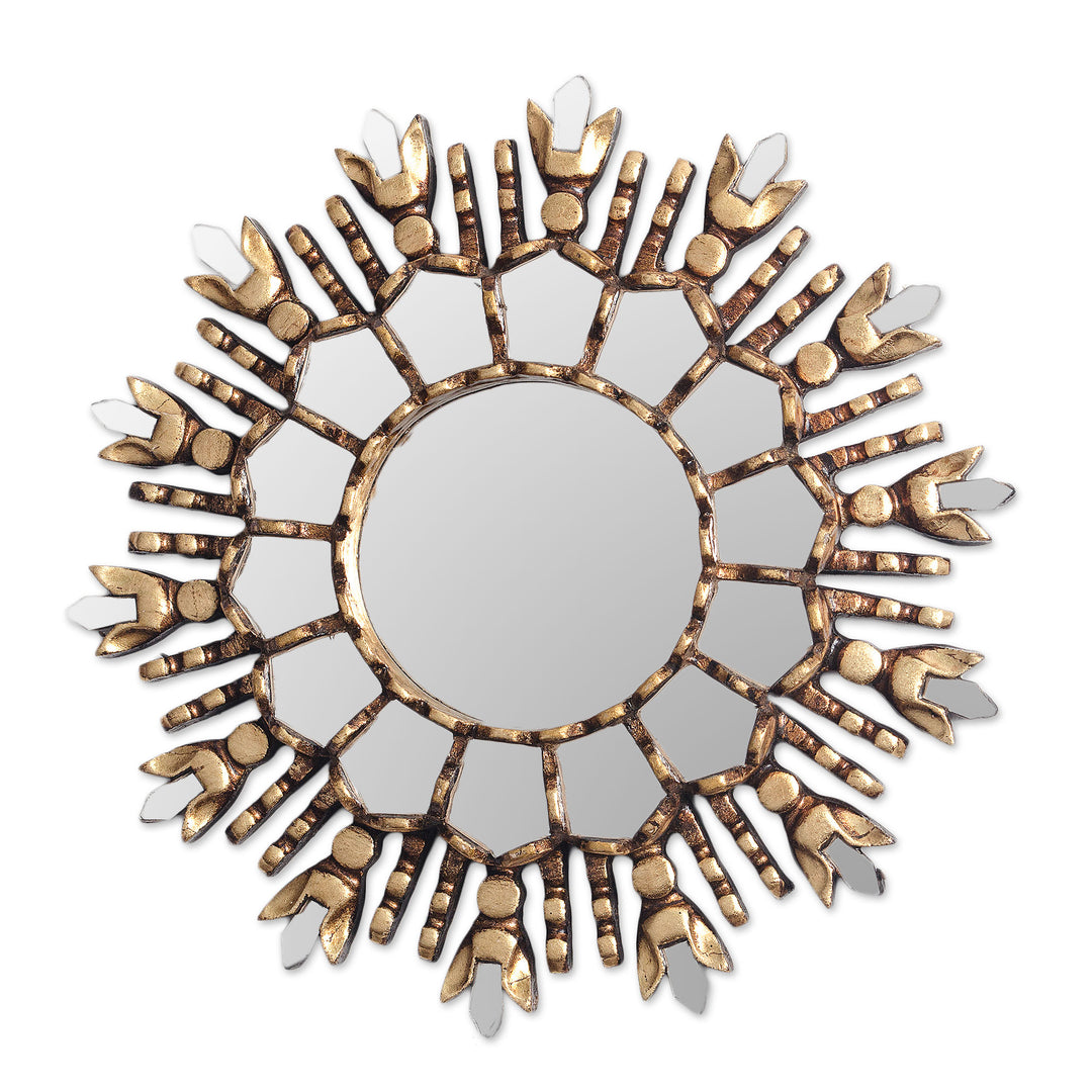 Artisan Crafted Wood Wall Accent Mirror - King of Light