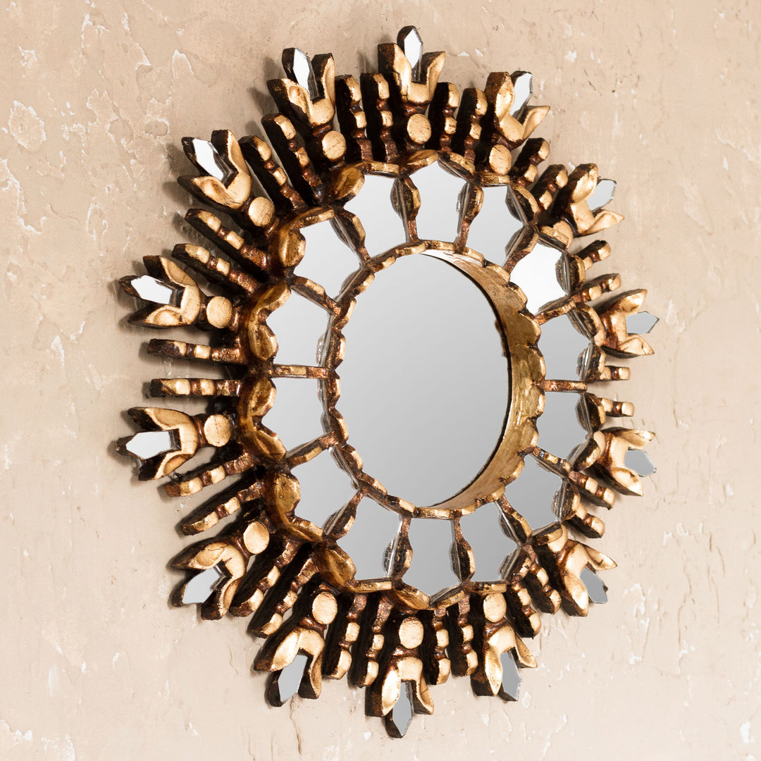 Artisan Crafted Wood Wall Accent Mirror - King of Light