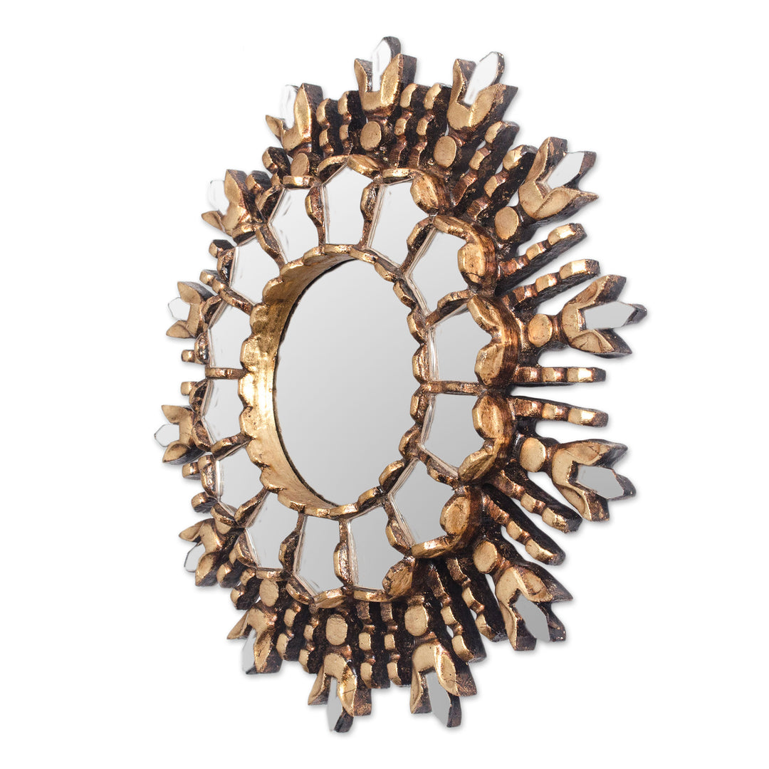 Artisan Crafted Wood Wall Accent Mirror - King of Light