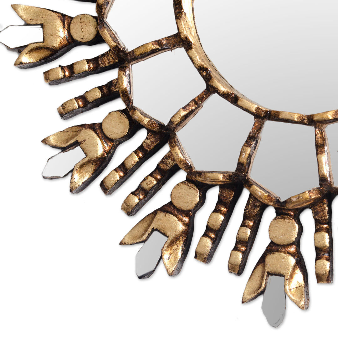 Artisan Crafted Wood Wall Accent Mirror - King of Light