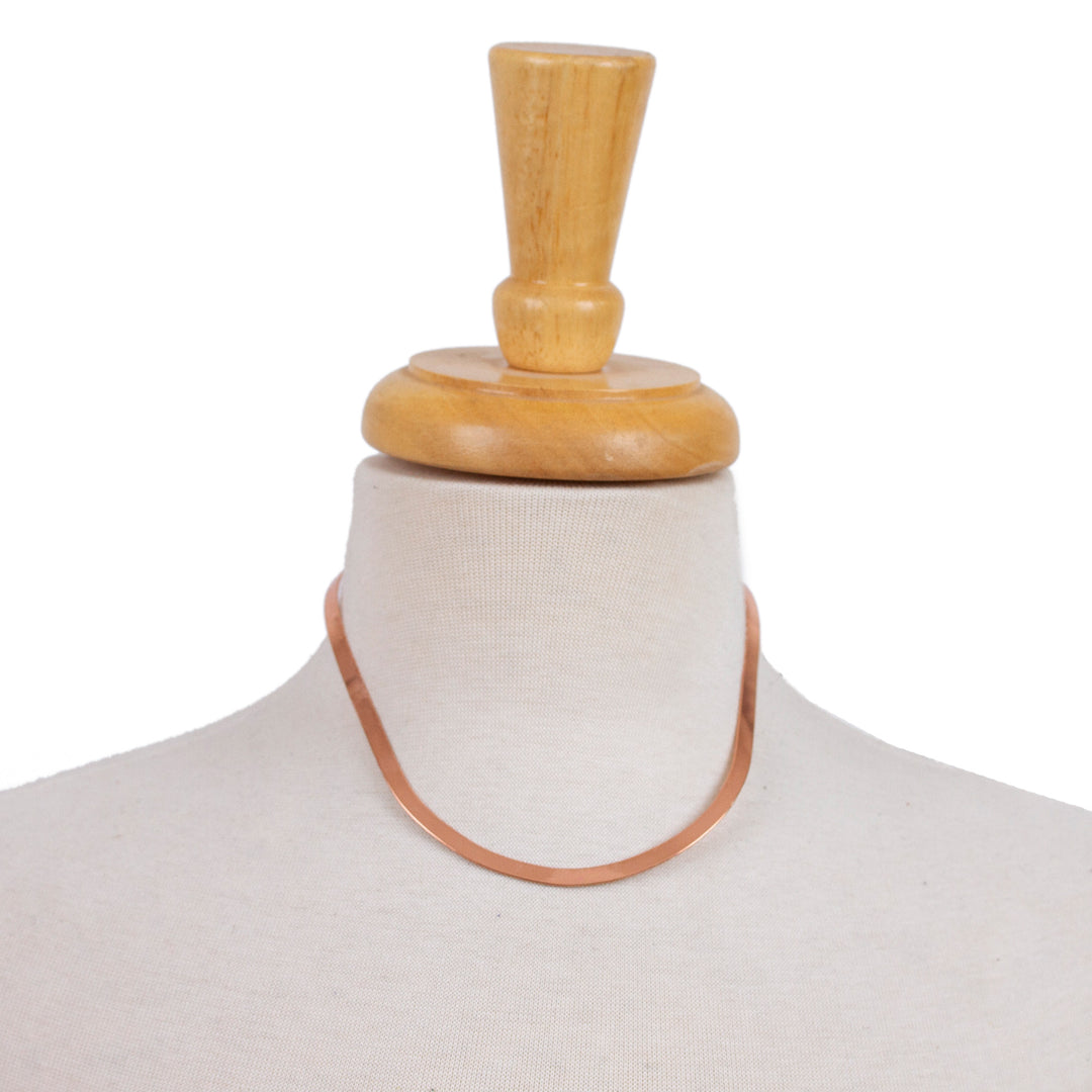 Minimalist Eco-Friendly Recycled Copper Choker Necklace - Feminine Fantasy