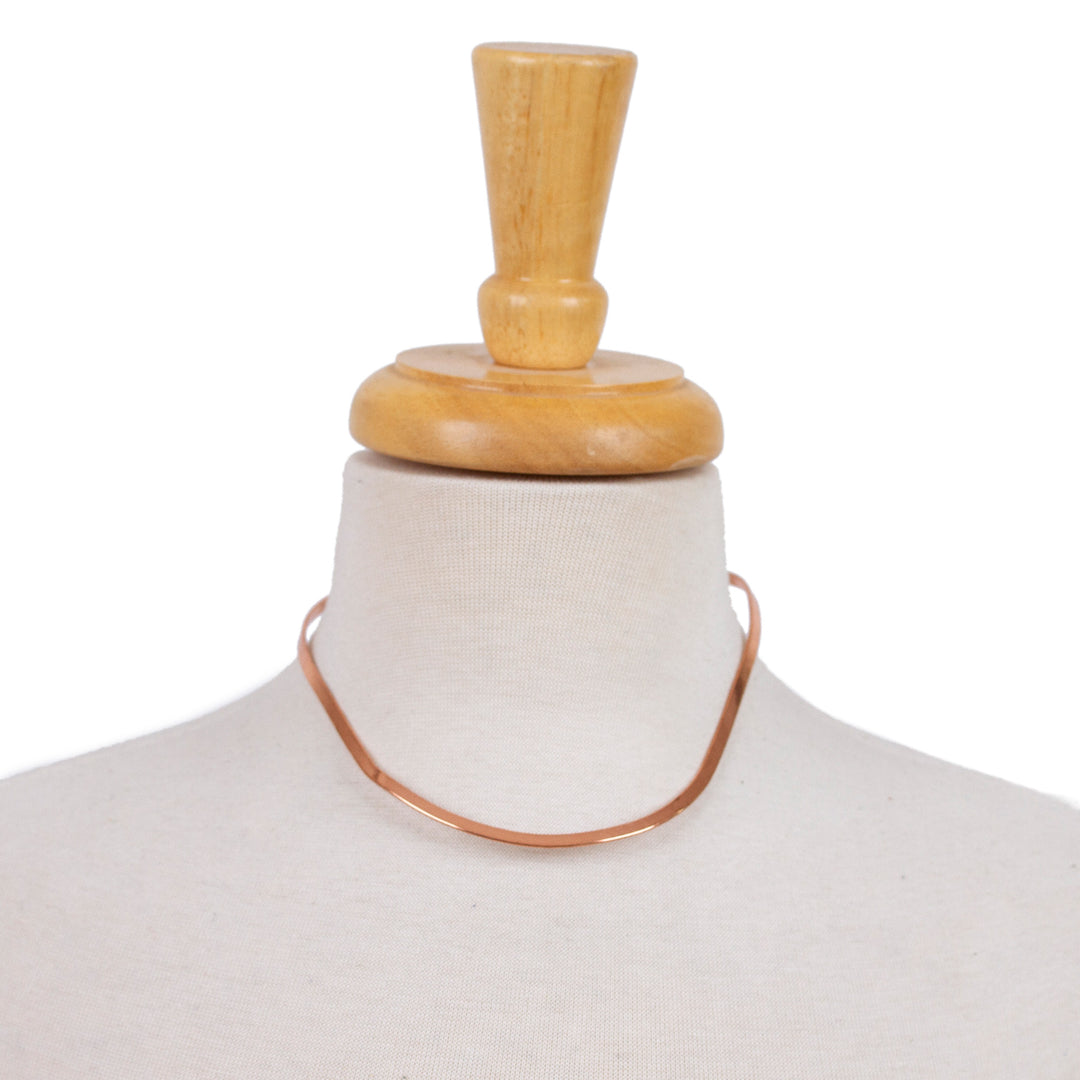 Brushed-Satin Copper Collar Necklace from Mexico - Idyllic Fantasy